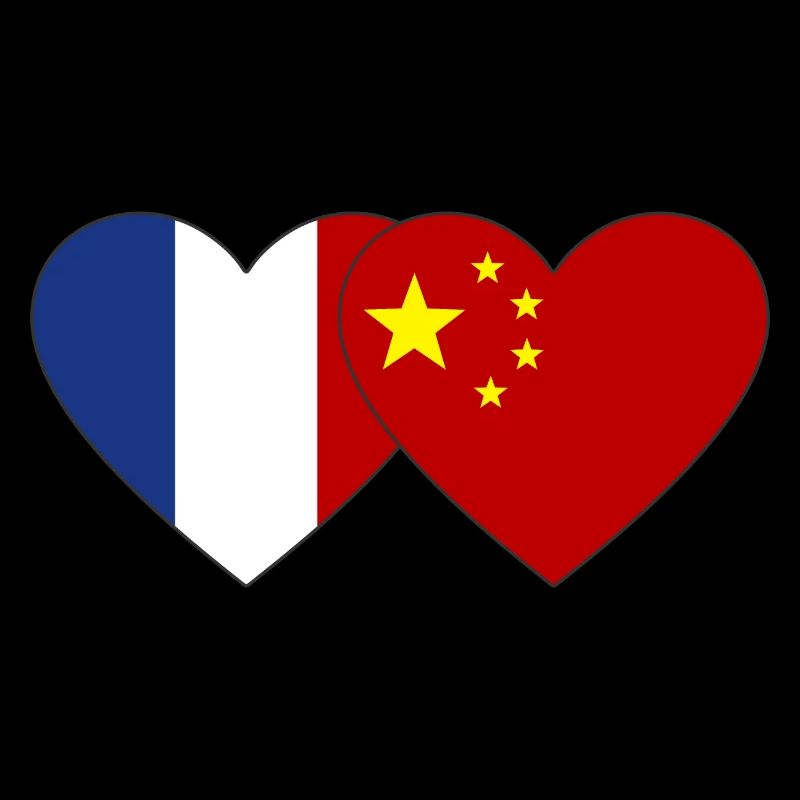 Frankreich China Herz Flagge