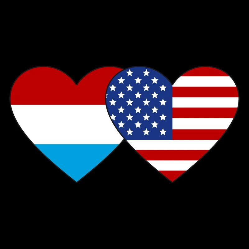 Drapeau du Luxembourg des États-Unis Coeur