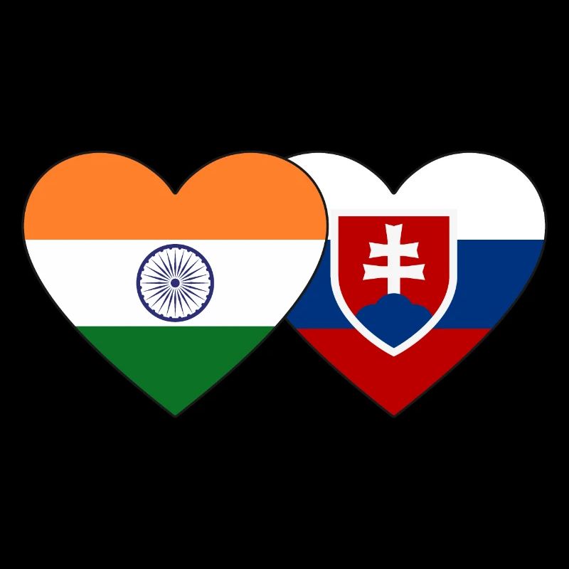 Inde Slovaquie Flag Heart