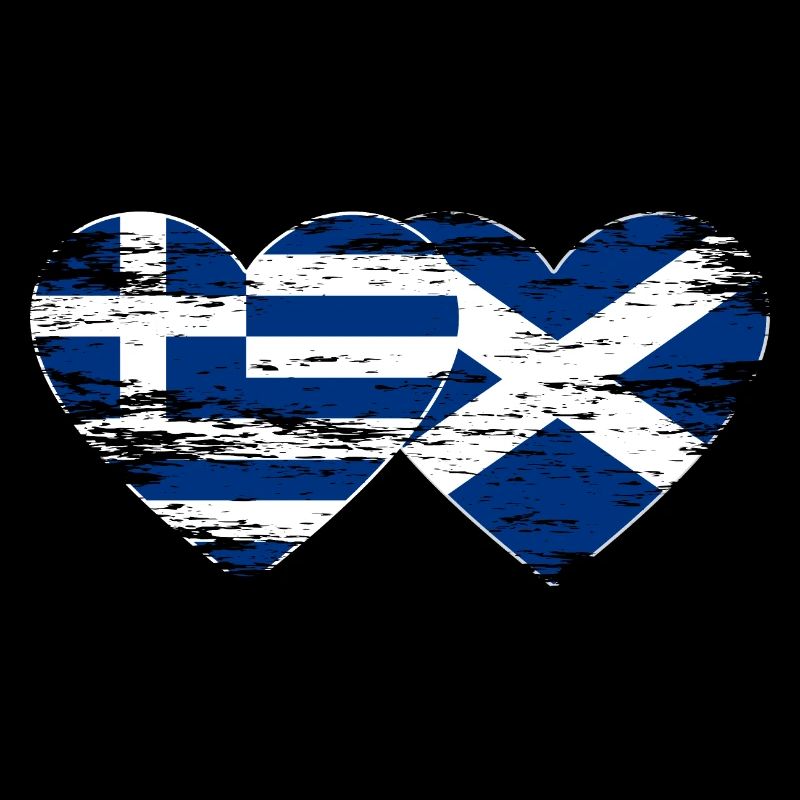 Greece Scotland flag heart used
