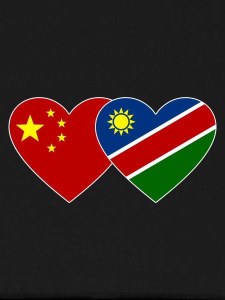 China Namibia Flag Heart