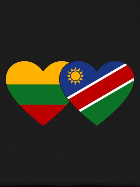 Lithuania Namibia Flag Heart