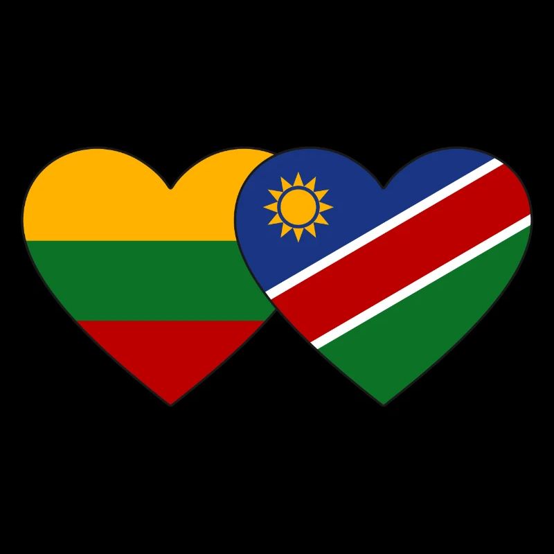 Lithuania Namibia Flag Heart