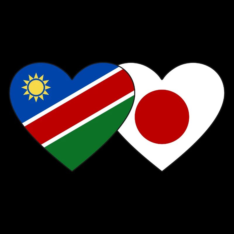 Namibia Japan Flag Heart