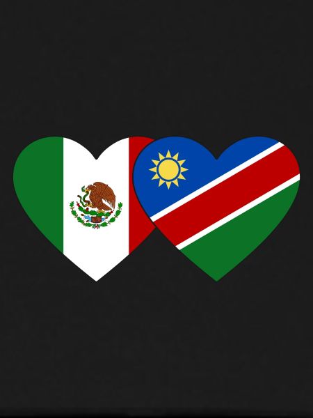 Mexico Namibia Flag Heart