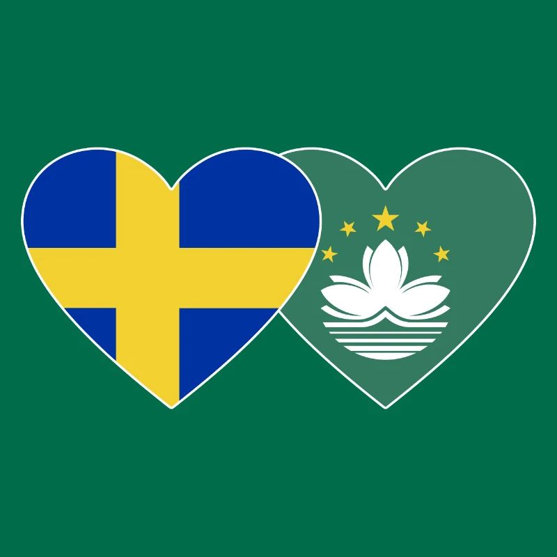 Suède Cœur de drapeau de Macao