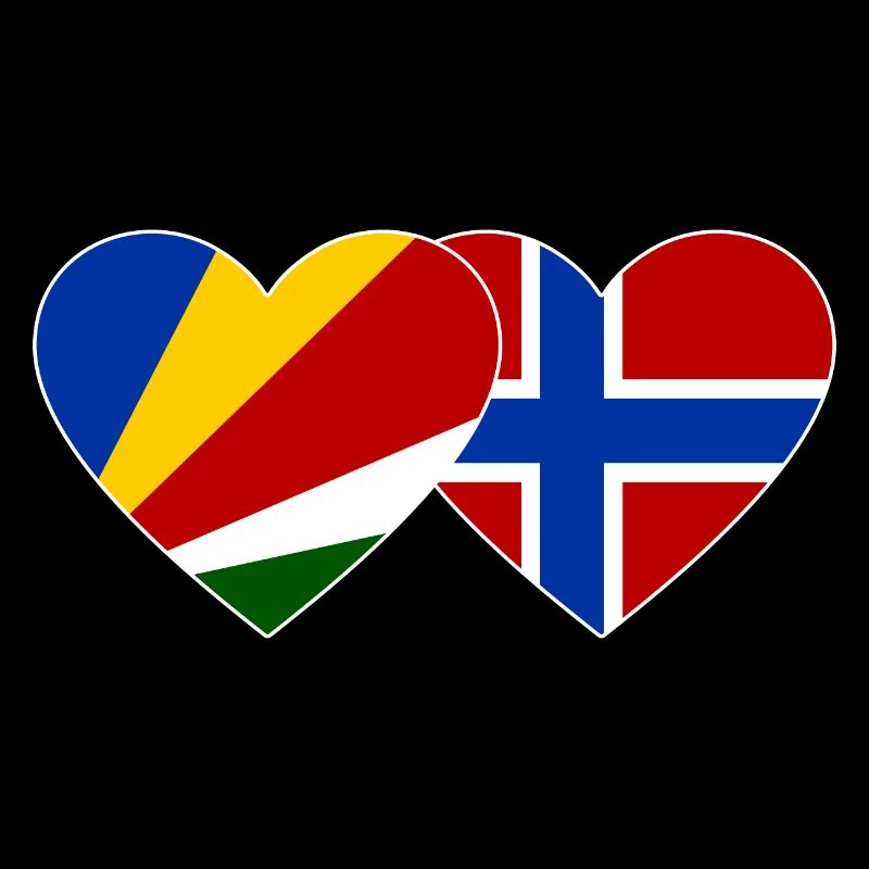 Seychelles Norway Flag Heart