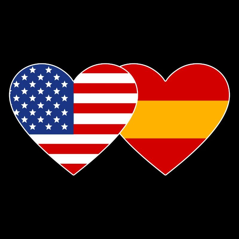 USA Spanien Flagge Herz