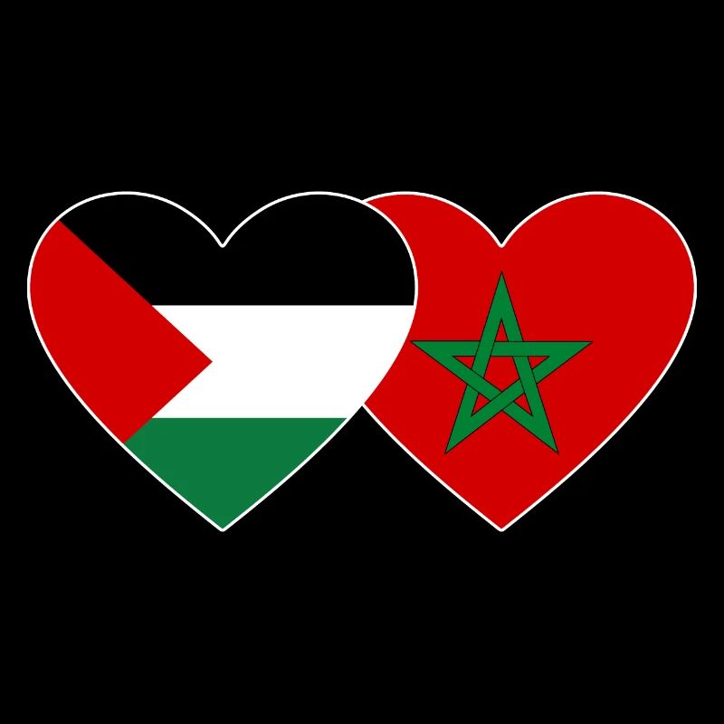 Palestine Maroc Drapeau Coeur