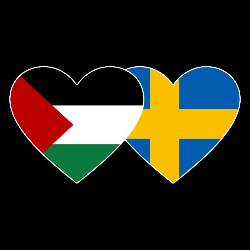 Palestine Suède Drapeau Coeur
