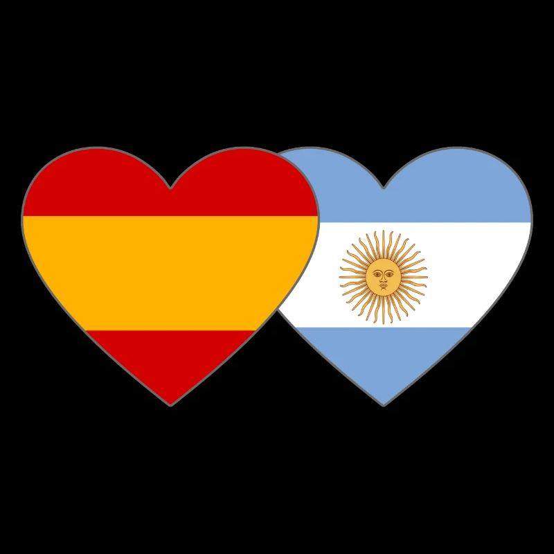 Espagne Argentine Drapeau Coeur