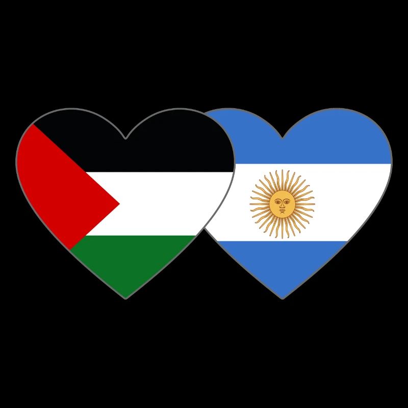 Palestine Argentine Drapeau Coeur