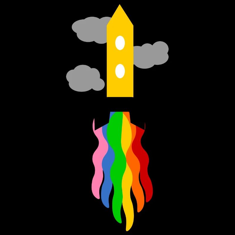 rainbow launching spaceship