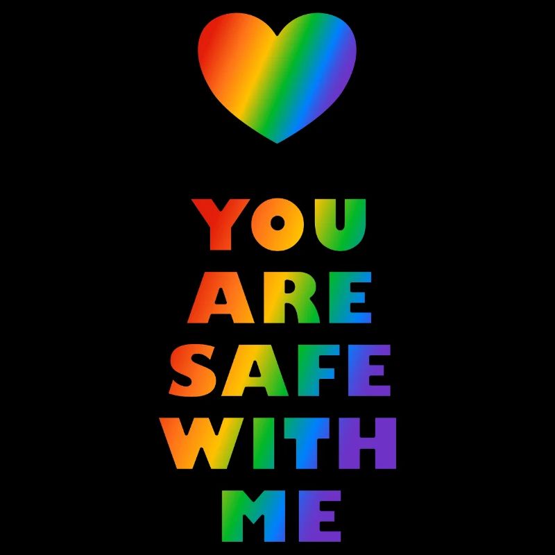 Vous êtes en sécurité avec moi Rainbow Heart Espace sûr LGBT