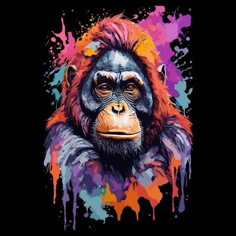 Singe Coloré Cool Palette Couleur