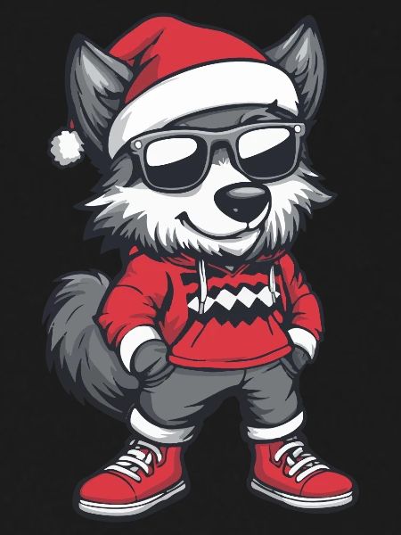 Wolf Christmas Comic Cool