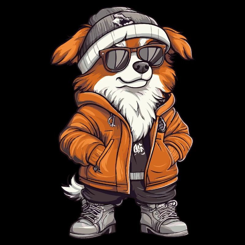 Border Collie Hund Cool Comic