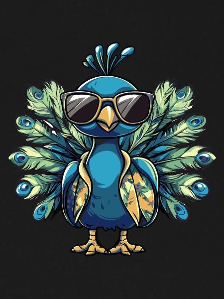 Peacock Bird Comic Holiday