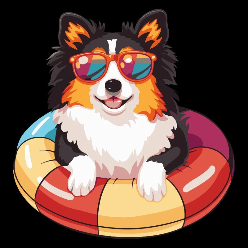 Border Collie Hund Comic Cool