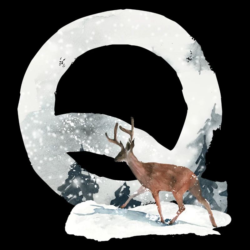 Q – dekoratives Schriftzeichen – Winter