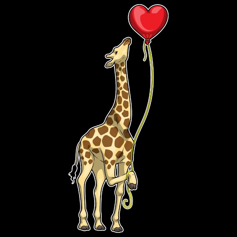 Giraffe Herz Luftballon