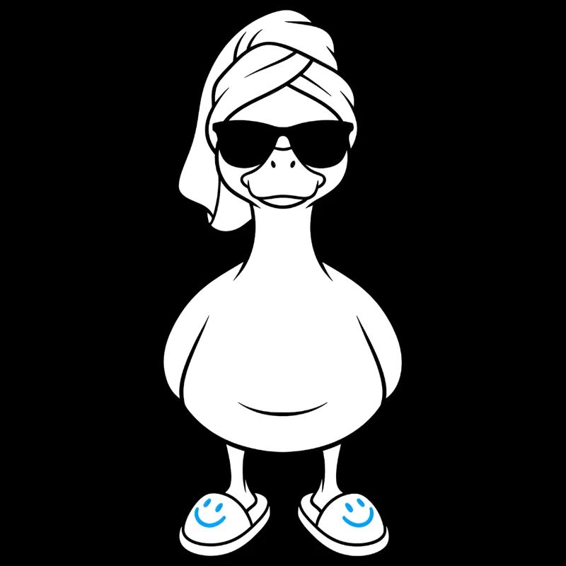 Canard solaire avec serviette de bain et chaussons