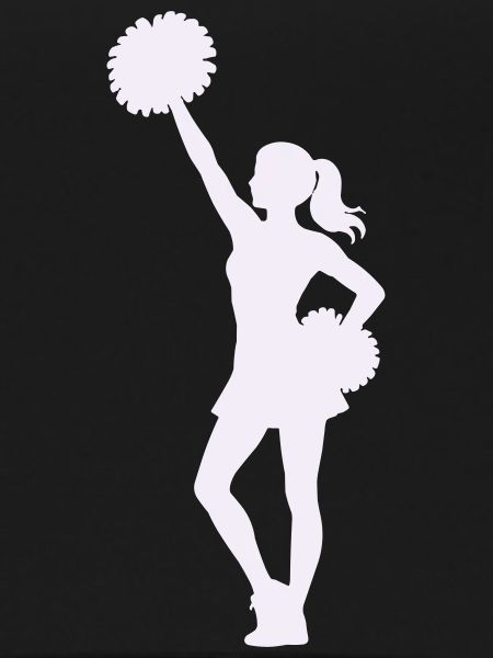 Cheerleading silhouette with pompoms