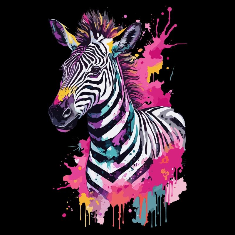 Zèbre mignon coloré à l’aquarelle