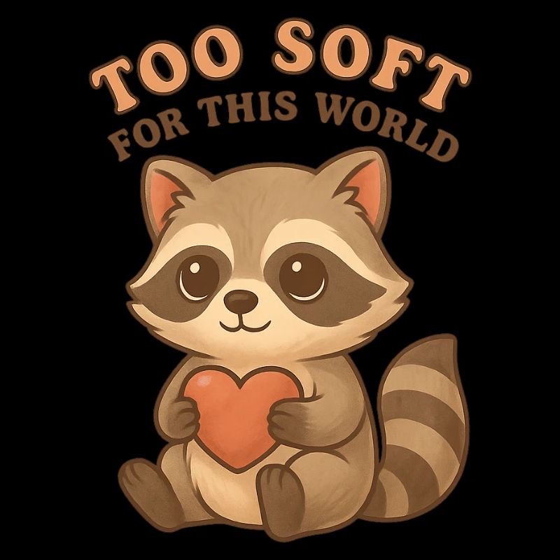 Too Soft For This World – Süßer Waschbär mit Herz