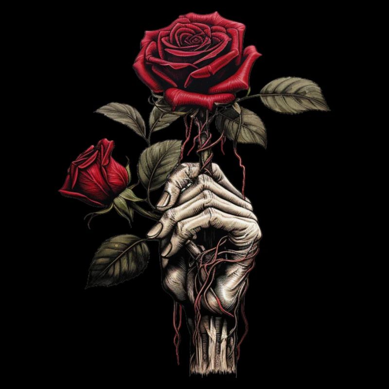 Skelett Rose Hand