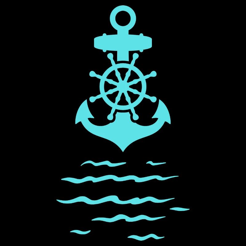 ancre bleue dans la mer
