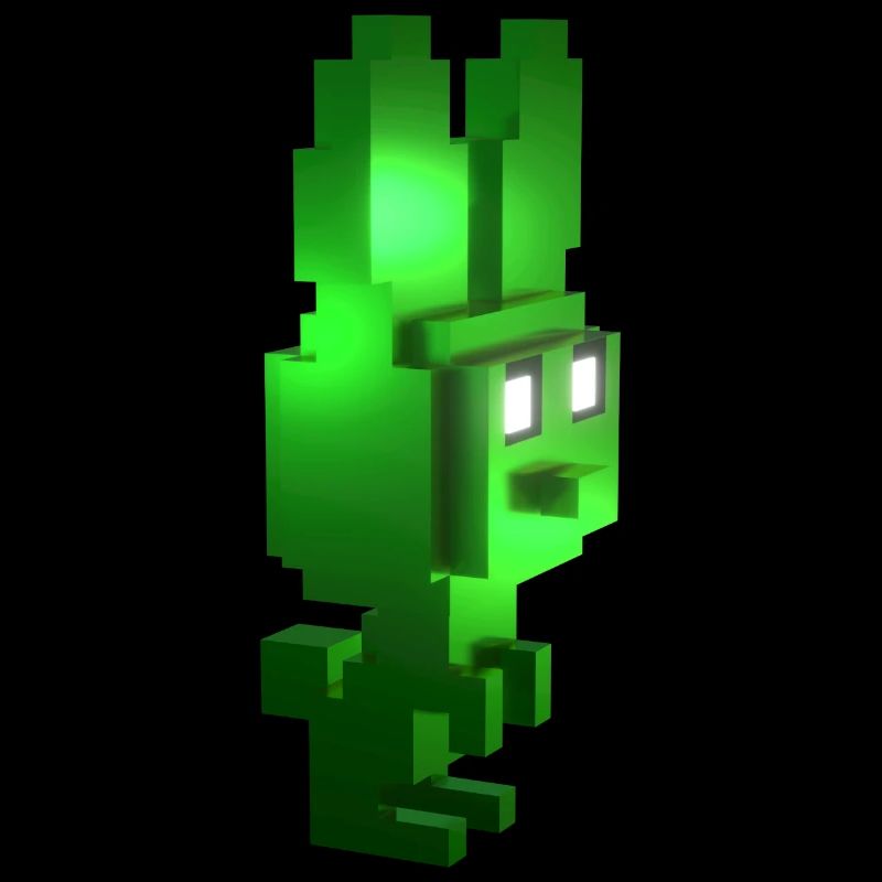 Green Creature 8-Bit Bunny: T-shirt végétalien de jeu