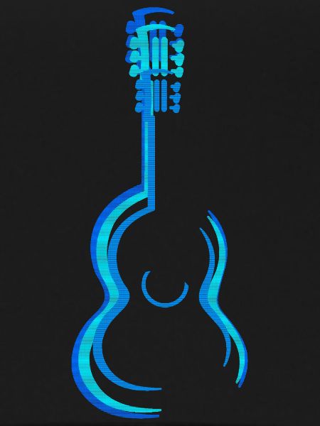 Blue Acoustic Classical Guitar Graphics