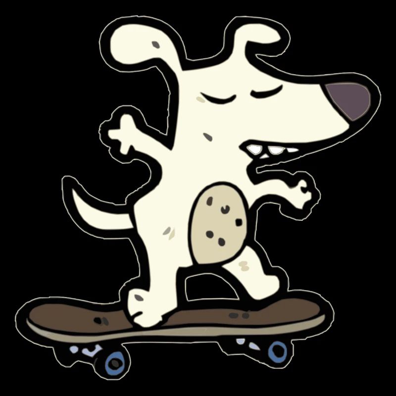 Hund auf Skateboard