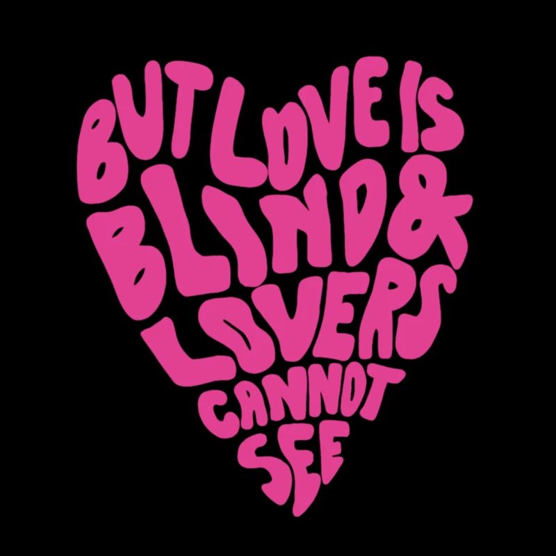 But Love is blind and lovers cannot see