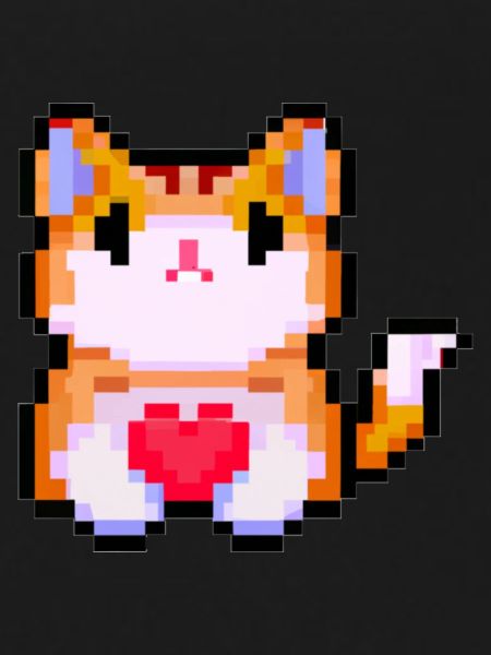 Pixelart Cat with Heart