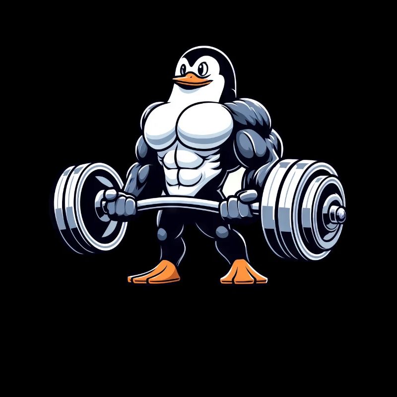 Musculation pingouin avec haltères