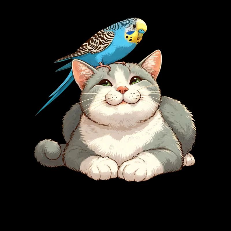 Mignon chat perruche amis