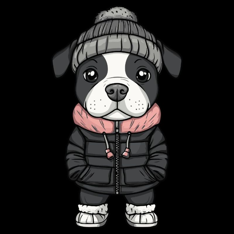 Pit Terrier Hund Winter