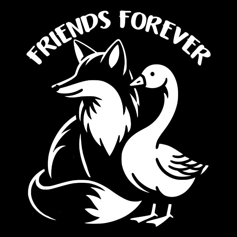 Fuchs und Gans in Freundschaft Liebe und Frieden
