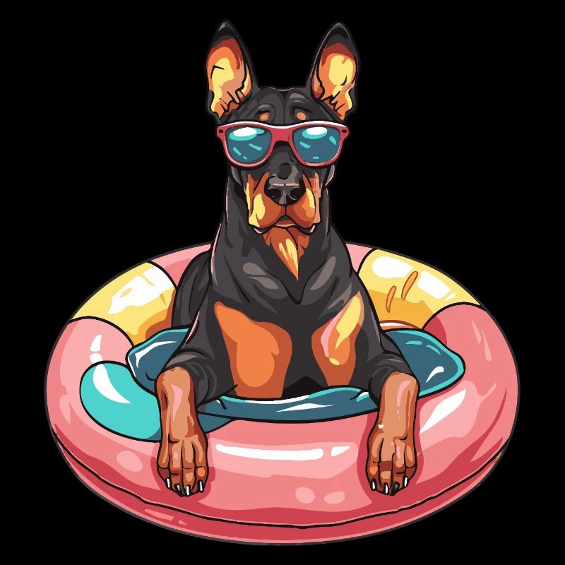 Dobermann Hund Comic Cool