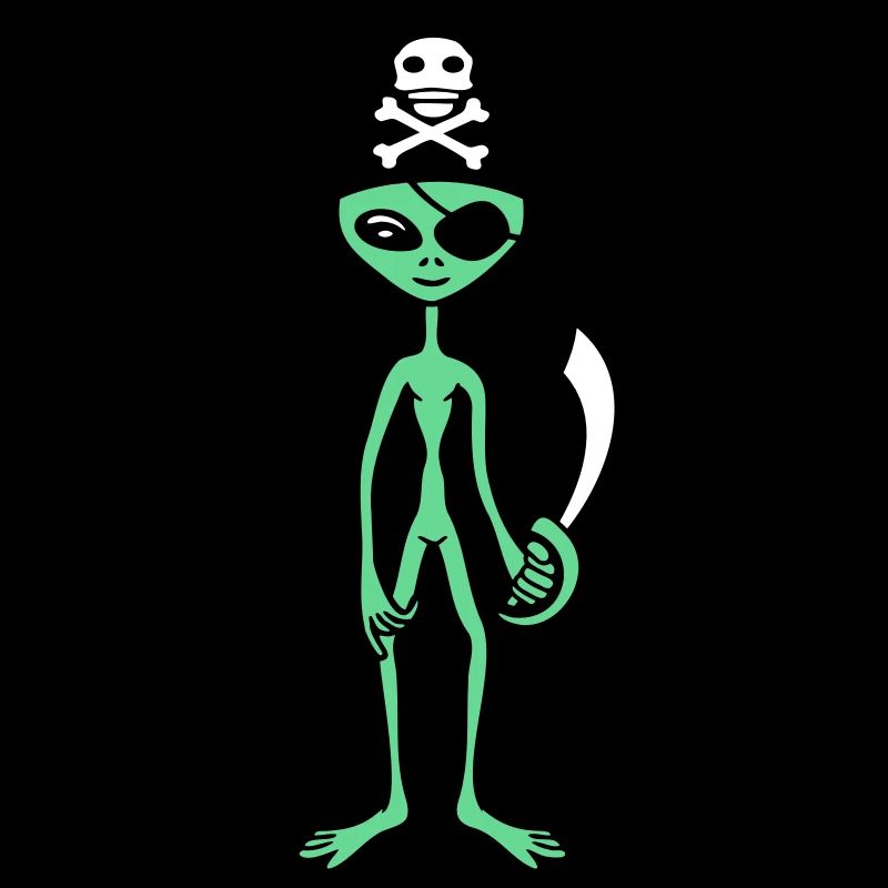 Alien Pirate Captain Cap Funny Alien