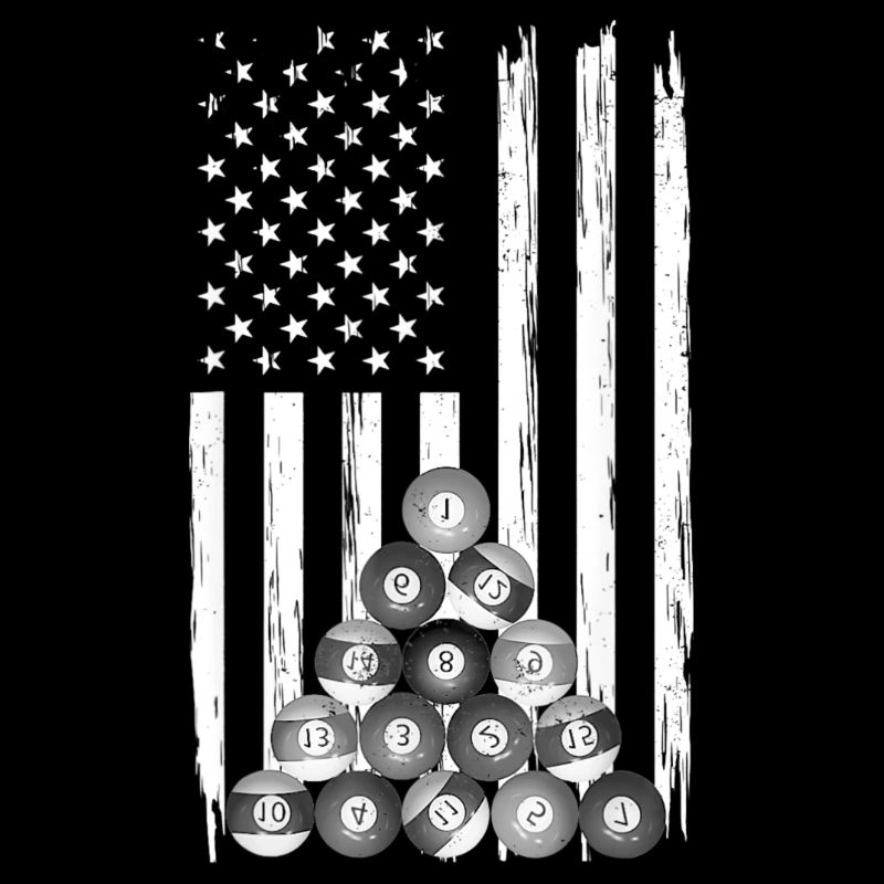 American Flag Billiard Vintage Pool Player