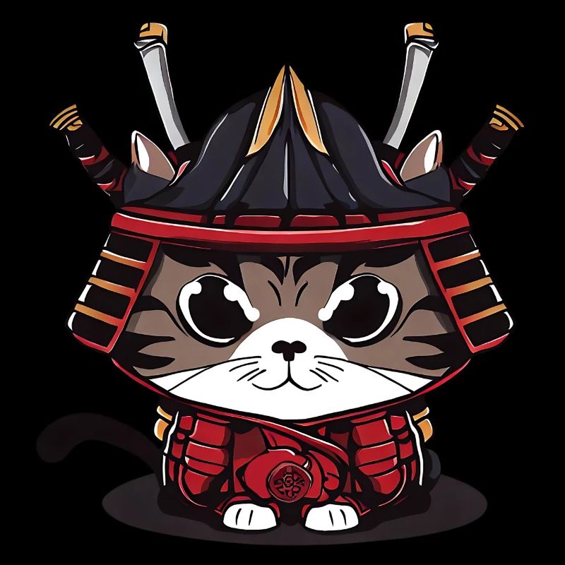 Süße Samurai Katze traditionelle Kleidung