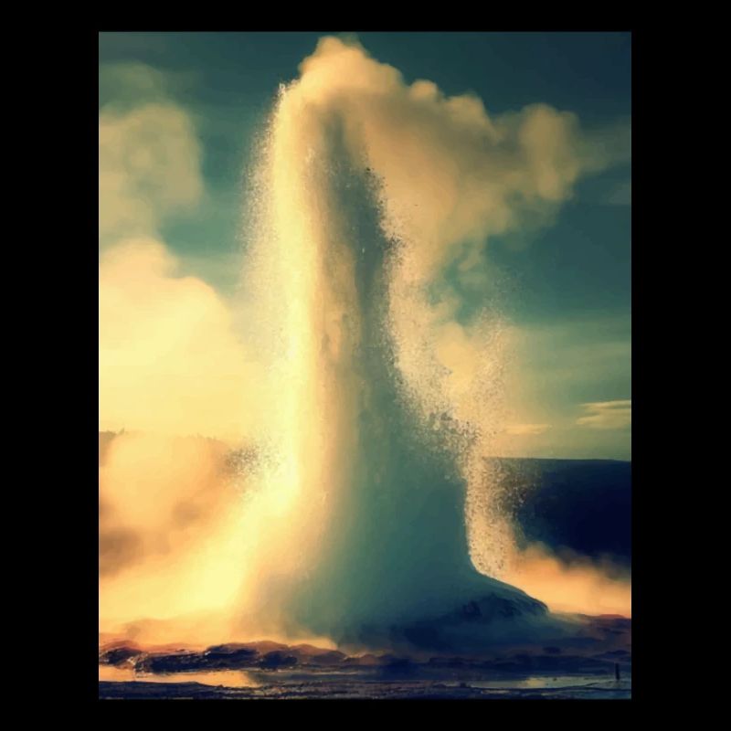 EIN AUSBRUCH EINES GEYSIRS
