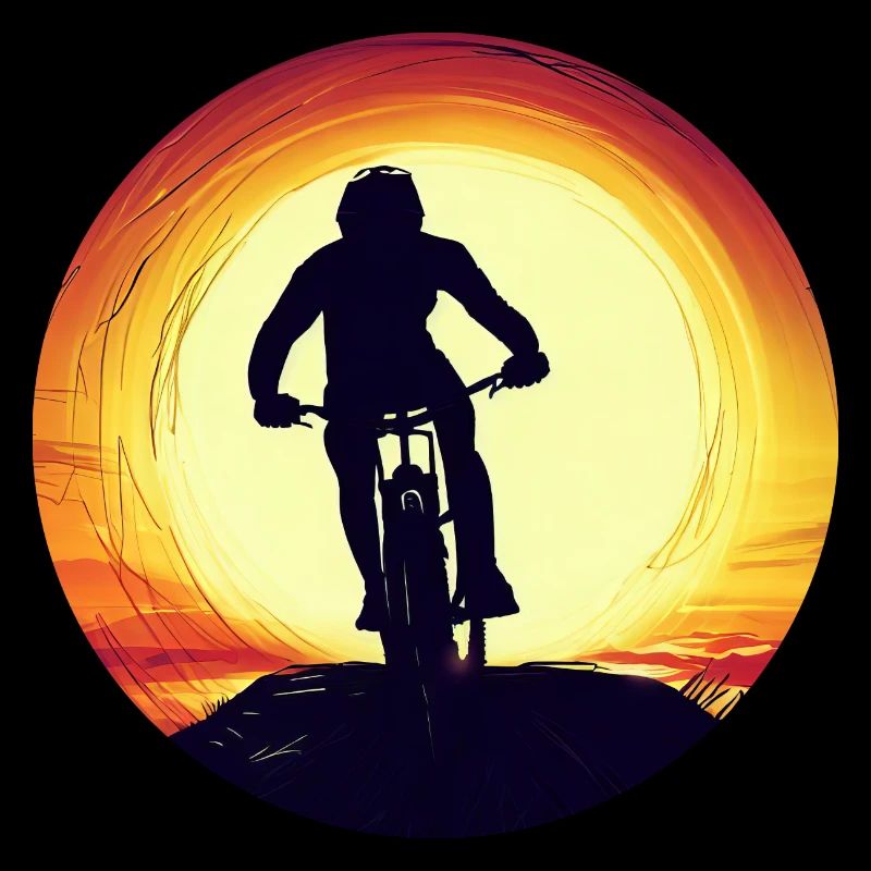 Descente VTT Coucher de soleil