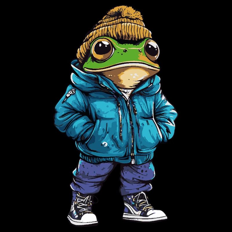 Frog Funny Winter