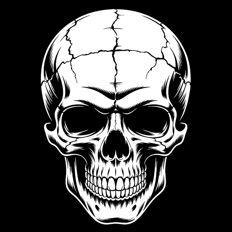 Big grinning skull. Motif for Gothic Friends