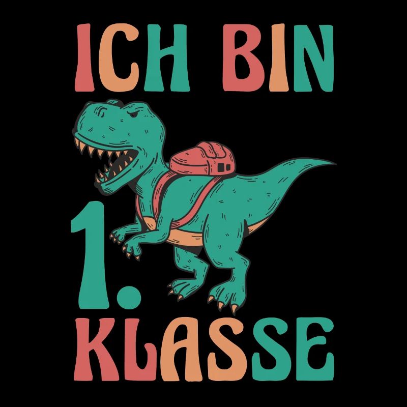 Dino Erste Klasse Schulkind Schulbeginn Einschulun