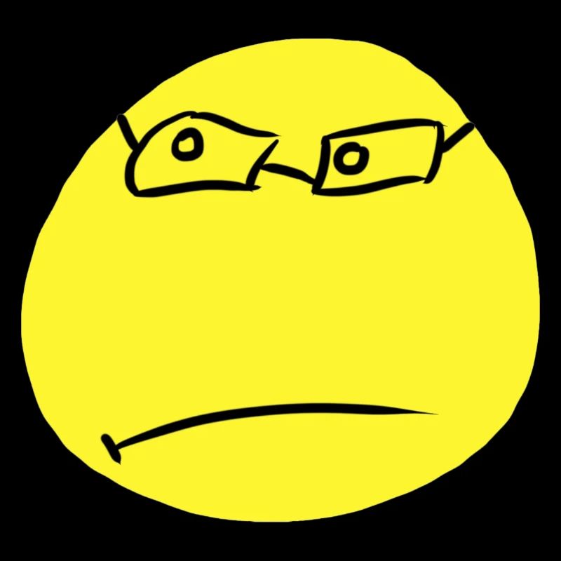 Wütender gelber emoji mit Brille! Geschenkidee!